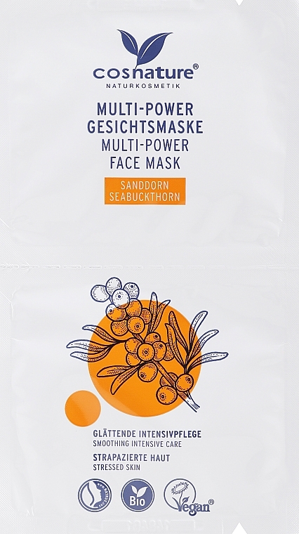 Maske für das Gesicht mit Sanddorn - Cosnature Multi-Power Face Mask — Bild N1