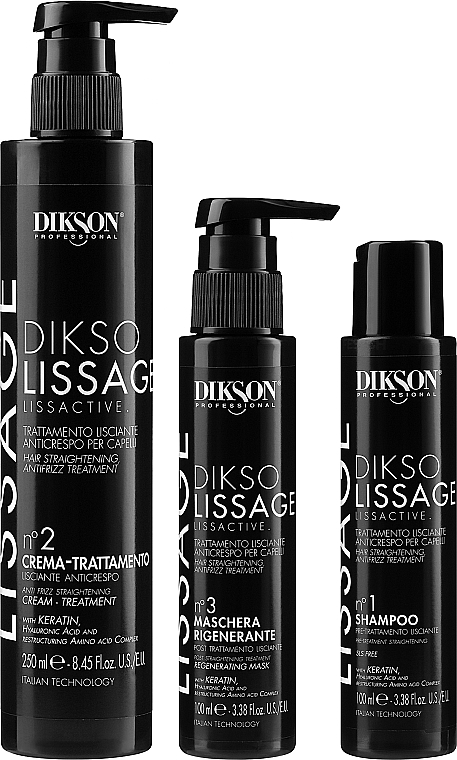 Haarpflegeset - Dikson Dikso Lissage Lissactive Mini Kit (shm/100ml + h/cr/250ml + h/mask/100ml) — Bild N2