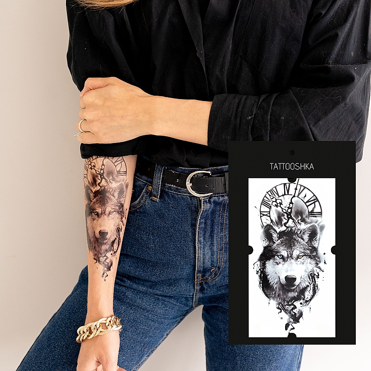 Temporäres Tattoo Unbeugsamer Wolf - Tattooshka — Bild N5