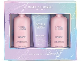 Körperpflegeset - Baylis & Harding Jojoba, Vanilla & Almond Oil Luxury Bathing Essentials Gift Set (Körperlotion 200ml + Duschgel 300ml + Duschcreme 300ml) — Bild N2