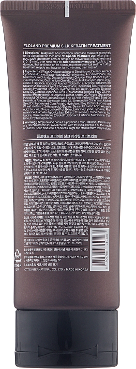 Regenerierender Conditioner für geschädigtes Haar mit Keratin - Floland Premium Silk Keratin Treatment — Bild N2