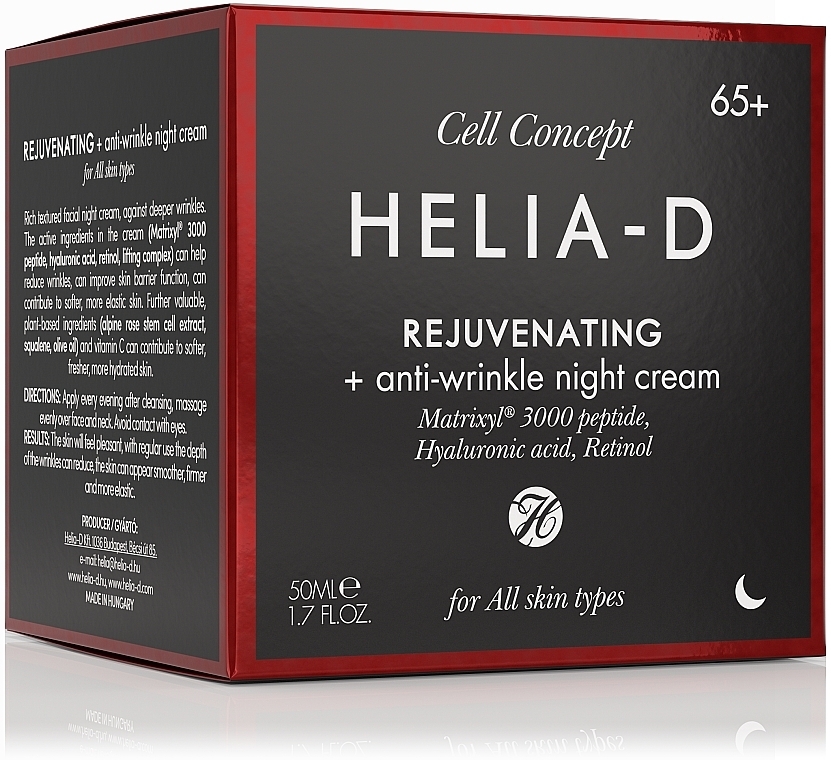 Nachtgesichtscreme gegen Falten, 65+ - Helia-D Cell Concept Cream — Bild N4