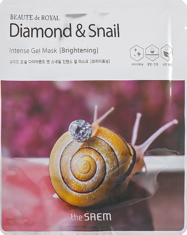 Intensive Gelmaske mit Diamant und Schneckenschleim - The Saem Beaute de Royal Diamond & Snail Intense Gel Mask — Bild N1