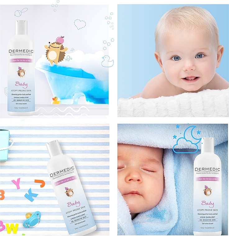 Körpercreme-Waschgel für Babys - Dermedic Emolient Linum Baby — Bild N2