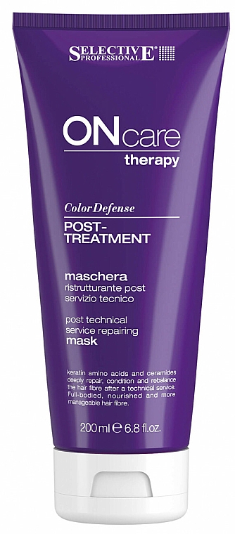 Wiederherstellende Maske nach chemischer Haarbehandlung - Selective Professional On Care Color Care Defense Post Treatment Mask — Bild N1