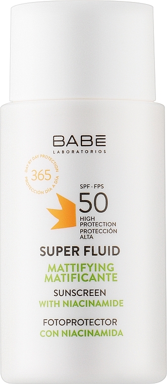 Mattierendes Superfluid SPF 50 mit Niacinamid - Babe Laboratorios Super Fluid SPF 50 — Bild N1