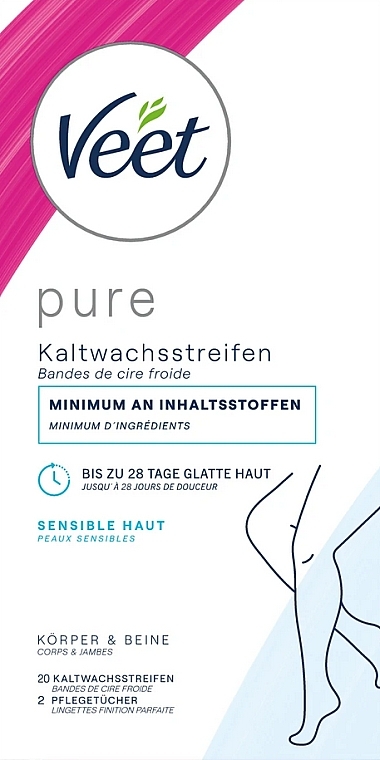 Wachspflaster für die Enthaarung von empfindlicher Haut	 - Veet Hair Removal Strips Sensitive Skin — Bild N1