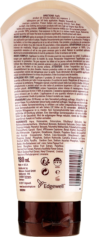 Sonnenschutzlotion mit Grüntee-Extrakt und Antioxidantien SPF 50 - Hawaiian Tropic Duo Defence Sun Lotion SPF50 — Bild N2