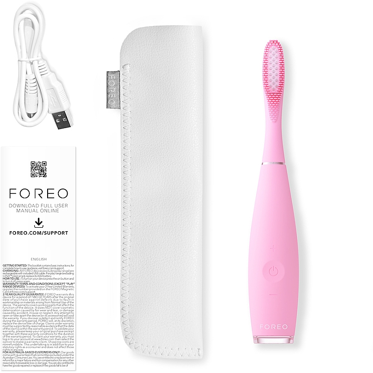 Elektrische Schall-Zahnbürste aus Silikon rosa - Foreo ISSA 3 Ultra-hygienic Silicone Sonic Toothbrush Pearl Pink — Bild N4