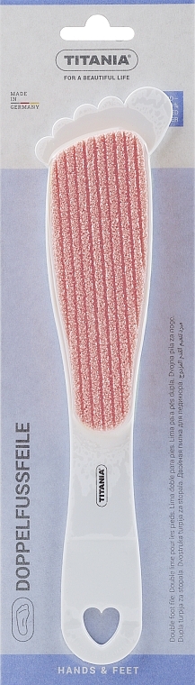 Doppelseitige Pediküre-Reibe mit Schleifmittel und Bimsstein hellrosa - Titania — Bild N1
