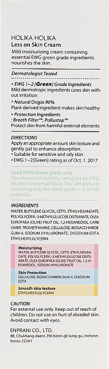 Feuchtigkeitsspendende und beruhigende Gesichtsreme gegen Rötungen und Akne - Holika Holika Less On Skin Cream — Bild N3