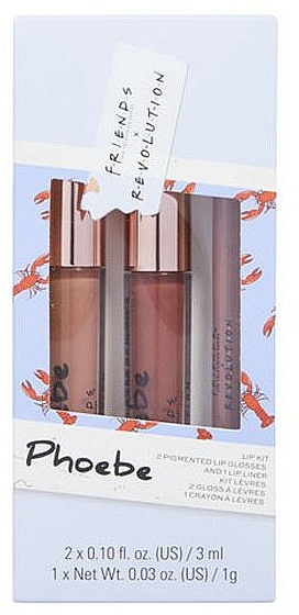 Set - Makeup Revolution X Friends Phoebe Lip Kit (lip/pen/1g + lip/gloss/2x3ml) — Bild N1