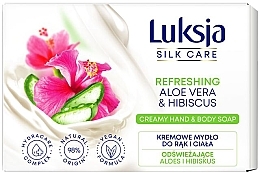 Düfte, Parfümerie und Kosmetik Cremeseife mit Aloe Vera und Hibiskus - Luksja Silk Care Refreshing Aloe Vera & Hibiscus Creamy Hand & Body Soap