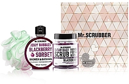 Düfte, Parfümerie und Kosmetik Set - Mr.Scrubber "Blackberry" (body/scr/300 g + sh/gel/275 ml + sh/sponge)