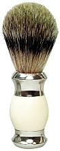 Düfte, Parfümerie und Kosmetik Rasierpinsel mit Dachshaar Polymergriff beige mit silber - Golddachs Shaving Brush Finest Badger Polymer Handle Beige Silver