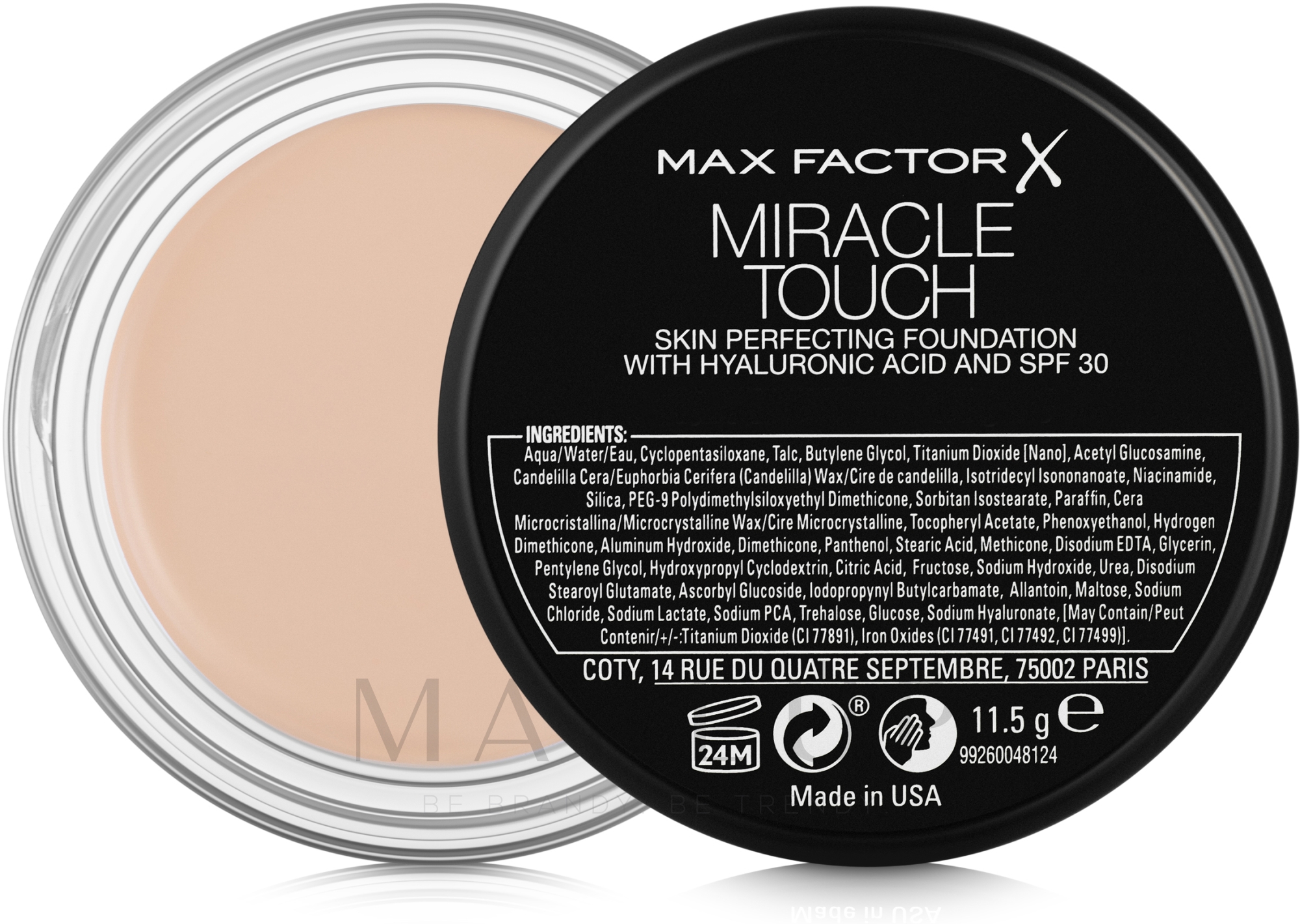 Puderfoundation mit Hyaluronsäure - Max Factor Miracle Touch Skin Perfecting Foundation SPF30 — Foto 45 - Warm Almond