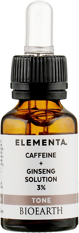 Gesichtsserum mit Koffeinund Ginseng 3% - Bioearth Elementa Tone Caffeine + Ginseng Solution 3% — Bild N3