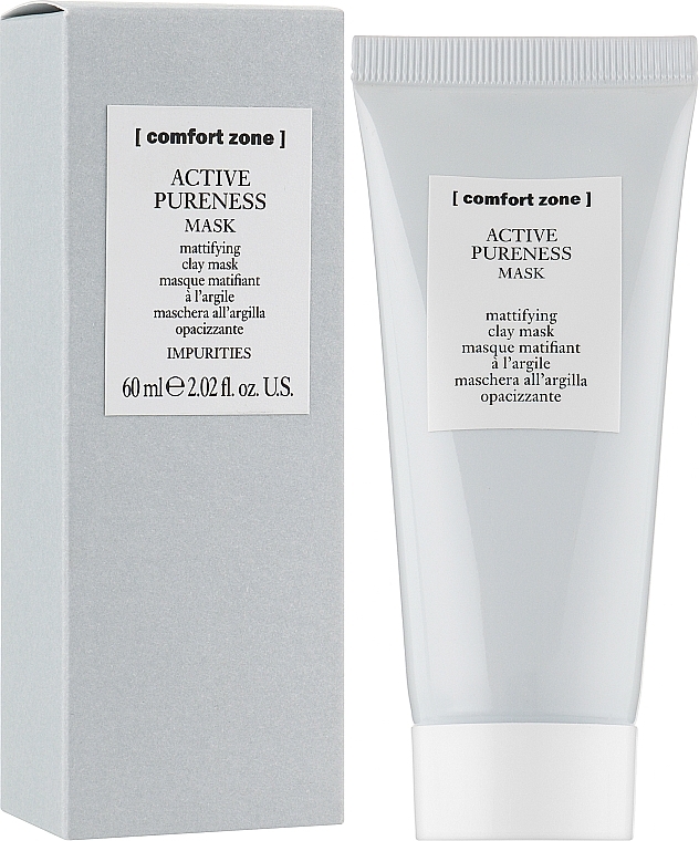 Reinigende und mattierende Gesichtsmaske für unreine und fettige Haut mit grüner und weißer Tonerde - Comfort Zone Active Pureness Mask — Bild N3