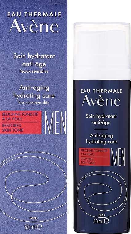 Anti-Aging feuchtigkeitsspendende Gesichtscreme für empfindliche Haut - Avene Men Anti-aging Hydrating Care — Bild N2