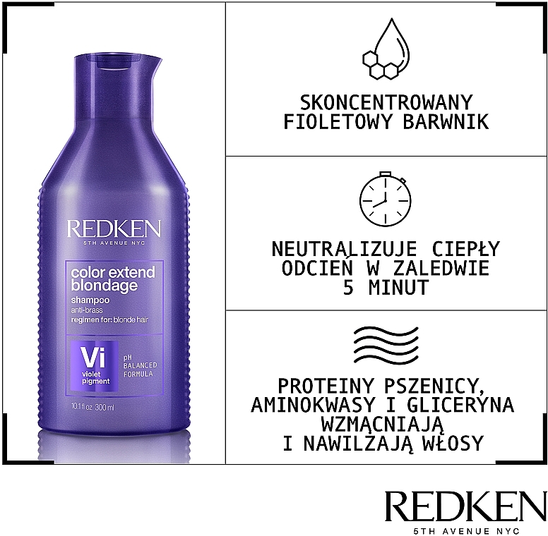 Anti-Gelbstich Shampoo für blondiertes oder aufgehelltes Haar - Redken Color Extend Blondage Shampoo — Bild N2