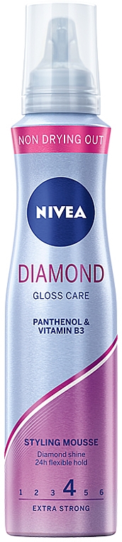 Haarmousse "Diamond Gloss" Extra starker Halt - NIVEA Hair Care Diamond Gloss Styling Mousse 