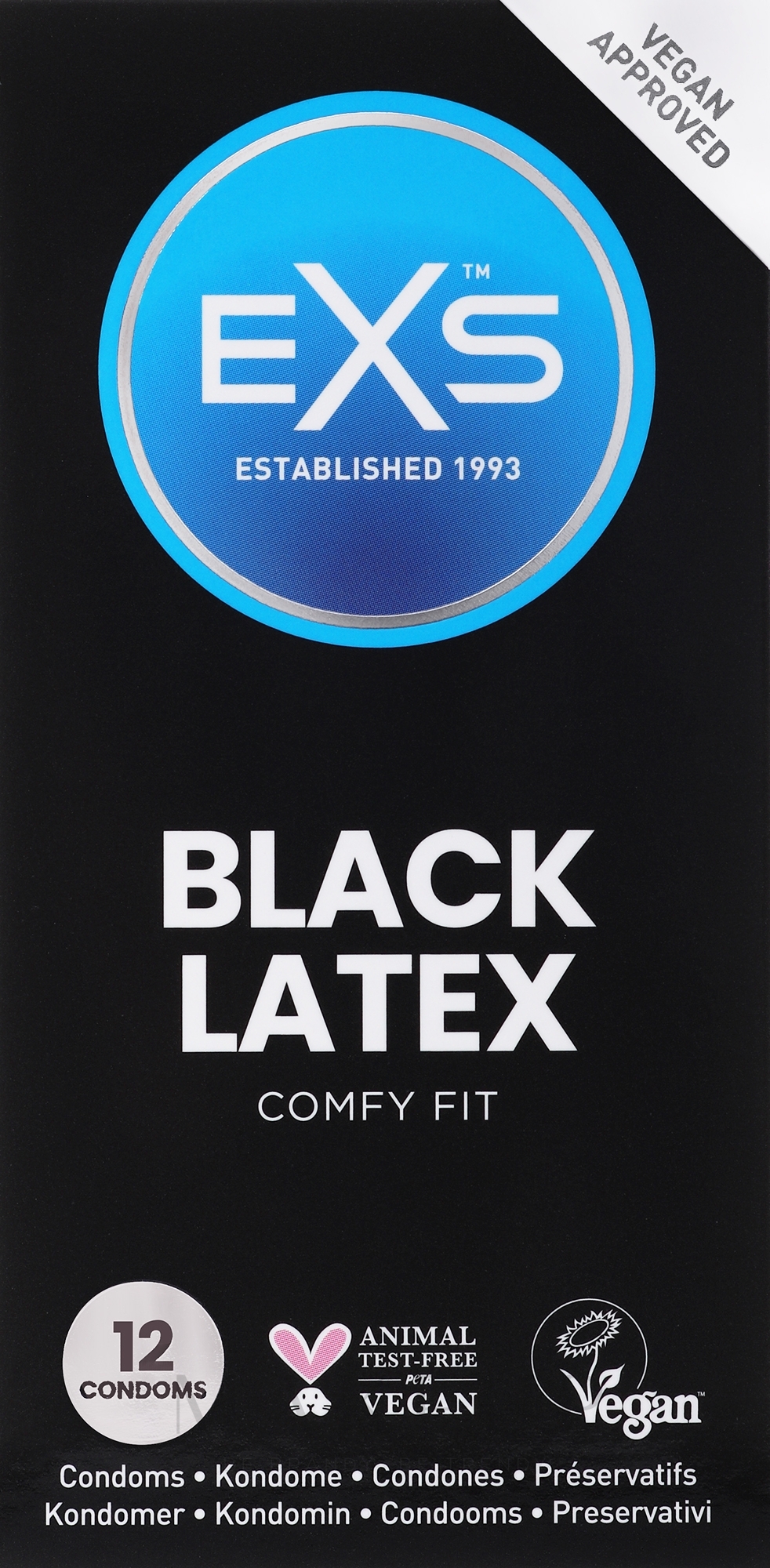 Kondomen schwarz 12 St. - EXS Condoms Comfy Fit Black Latex — Bild 12 St.