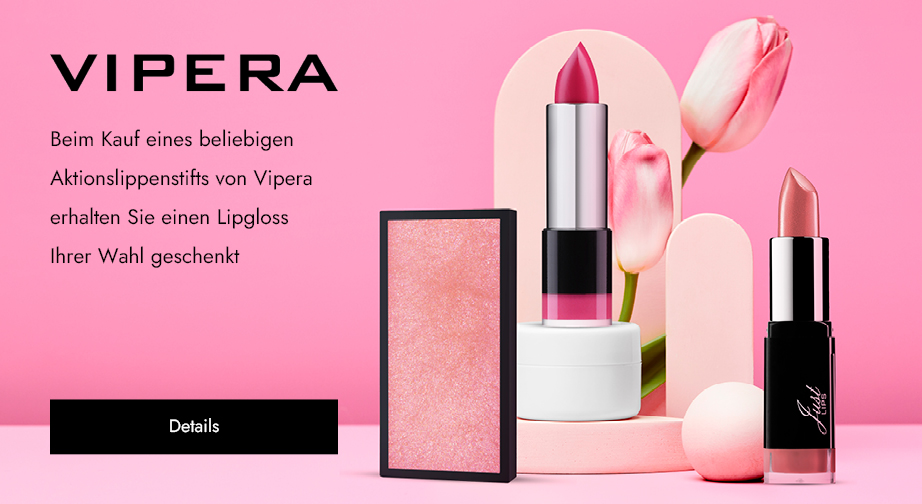 Beim Kauf eines beliebigen Aktionslippenstifts von Vipera erhalten Sie einen Lipgloss Ihrer Wahl geschenkt