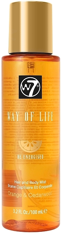 Haar- und Körperspray Orange und Zeder - W7 Way of Life Hair & Body Mist Be Energised  — Bild N1