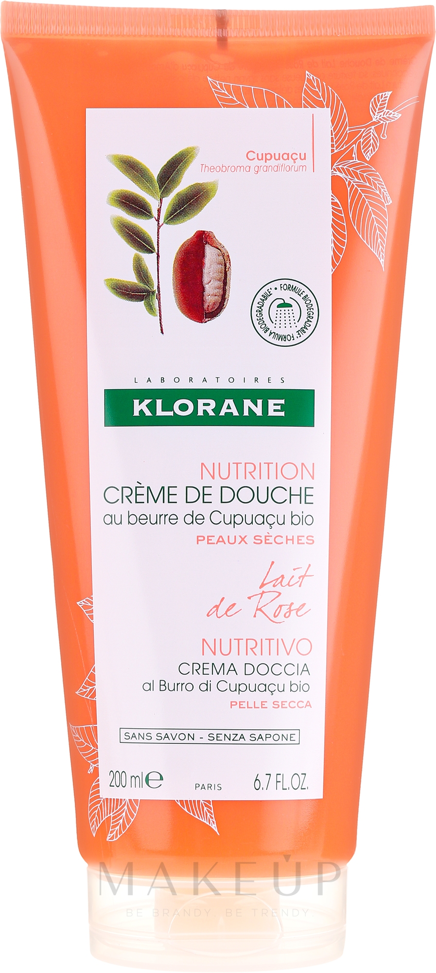 Nährende Duschcreme für trockene Haut - Klorane Cupuacu Rose Milk Nourishing Shower Cream — Bild 200 ml