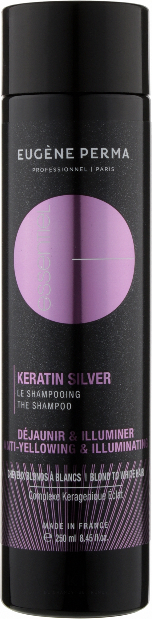 Shampoo mit Keratin für graues, gebleichtes und coloriertes Haar - Eugene Perma Essentiel Keratin Silver Shampoo — Bild 250 ml