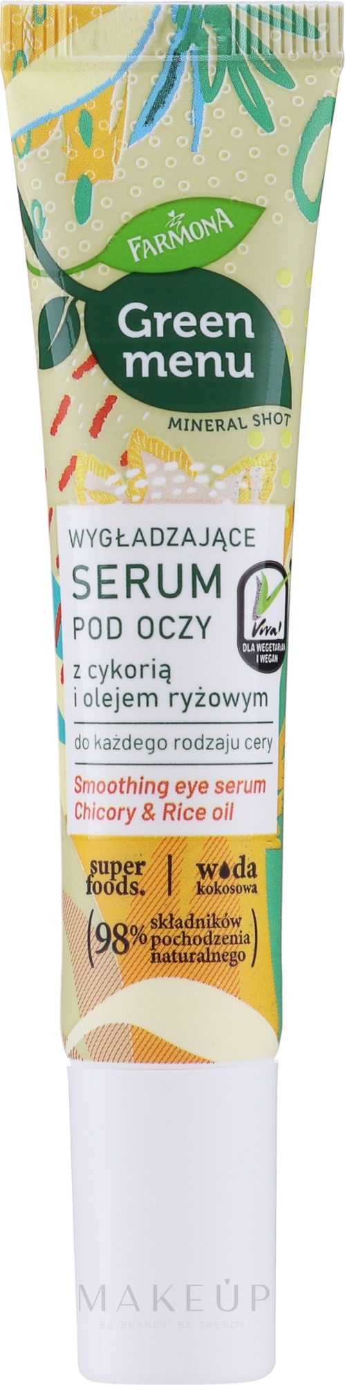 Glättendes Augenserum mit Chicorée und Reisöl - Farmona Green Menu — Bild 15 ml