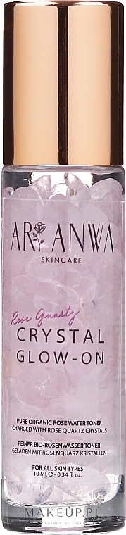 GESCHENK! Gesichtswasser mit Rosenquarz und Rosenwasser - ARI ANWA Skincare Glow On Rose Quartz — Bild N1