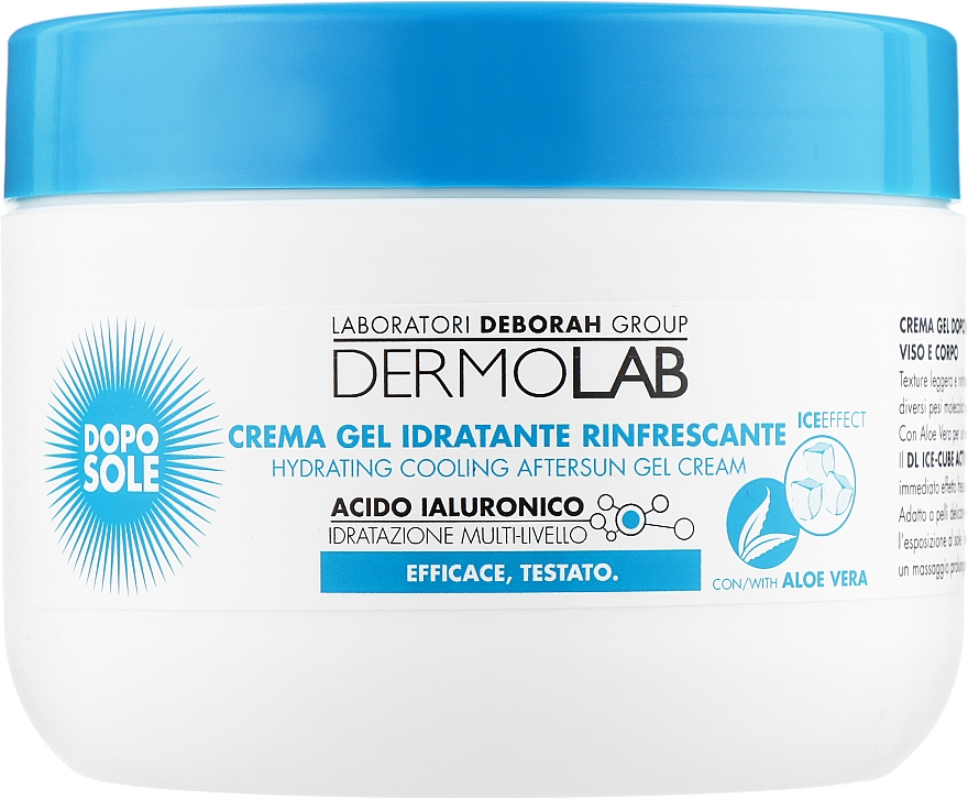 Feuchtigkeitsspendende, weichmachende und kühlende After Sun Gel-Creme mit Hyaluronsäure - Deborah Milano Dermolab Aftersun Gel Cream — Bild N1