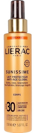 Energitisierende Anti-Aging Sonnenschutzmilch für den Körper SPF 30 - Lierac Sunissime — Bild N3