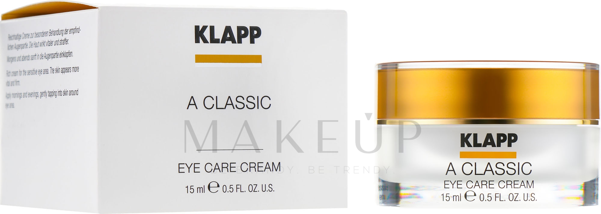 Reichhaltige Anti-Aging Augencreme mit Vitamin A und E - Klapp A Classic Eye Care Cream — Bild 15 ml