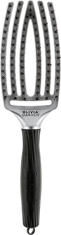 Massagebürste mit Naturborsten - Olivia Garden Finger Brush Combo Trinity Purity White Gold — Bild N1