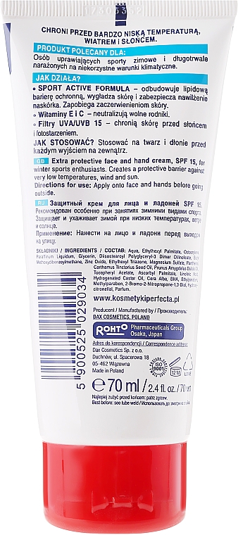 Schützende Wintercreme für Gesicht und Hände "Sport" SPF 15 - Perfecta Sport Face Cream — Bild N2