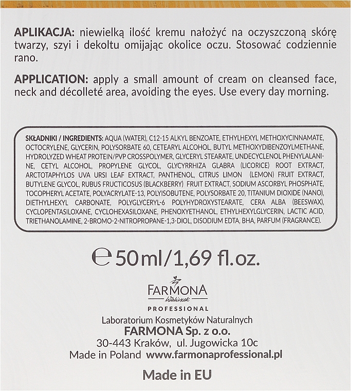 Regenerierende Gesichtscreme - Farmona Professional Revolu C White Blemish Reducing Cream SPF30 — Bild N3
