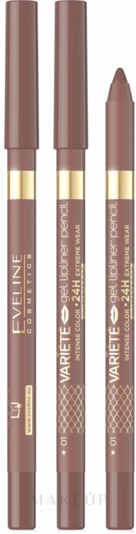 Wasserfester Gel-Lippenstift - Eveline Cosmetics Variete Gel Lip Pencil Waterproof — Bild 01