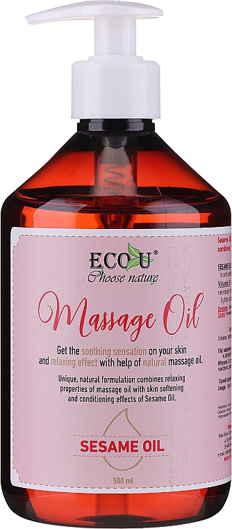 Entspannendes Massageöl mit Sesamöl - Eco U Massage Oil Sesame Oil — Bild N1