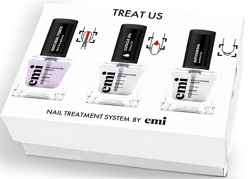Set - Emi Set Treat Us (nail/strength/9 ml + nail/oil/9 ml + antifungal/stim/9 ml) — Bild N2