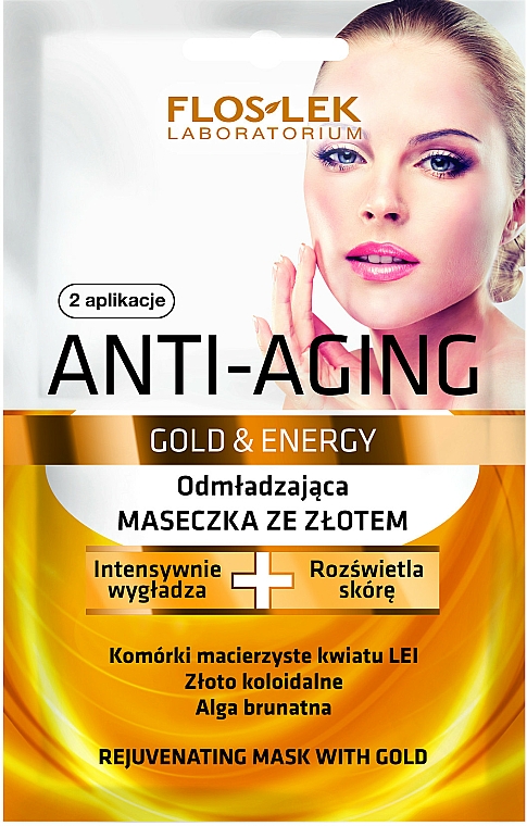 Verjüngende Gesichtsmaske mit Gold - Floslek Anti-Aging Gold & Energy Mask