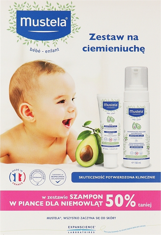 Körperpflegeset für Babys - Mustela Bebe (Shampoo 150ml + Wiegencreme 40ml) — Bild N1