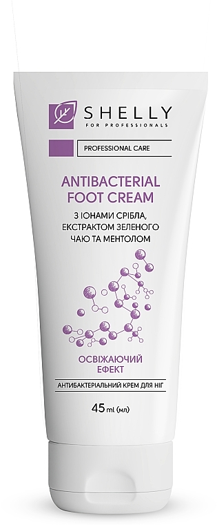 Antibakterielle Fußcreme mit Silberionen, Grüntee-Extrakt und Menthol - Shelly Professional Care Antibacterial Foot Cream — Bild N1
