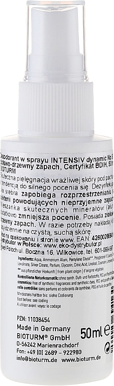 Silber-Deospray für empfindliche Haut №87 - Bioturm Silber-Deo Intensiv Dynamisch Spray No.87 — Bild N2
