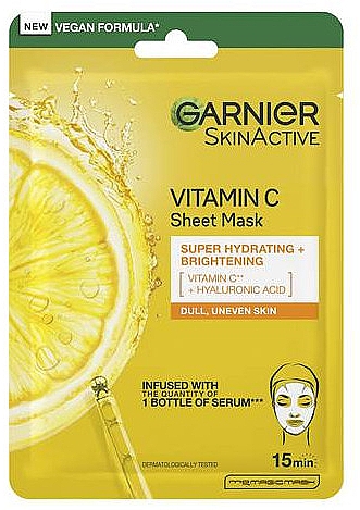 Tuchmaske mit Vitamin C - Garnier SkinActive Vitamin C Sheet Mask — Bild N3