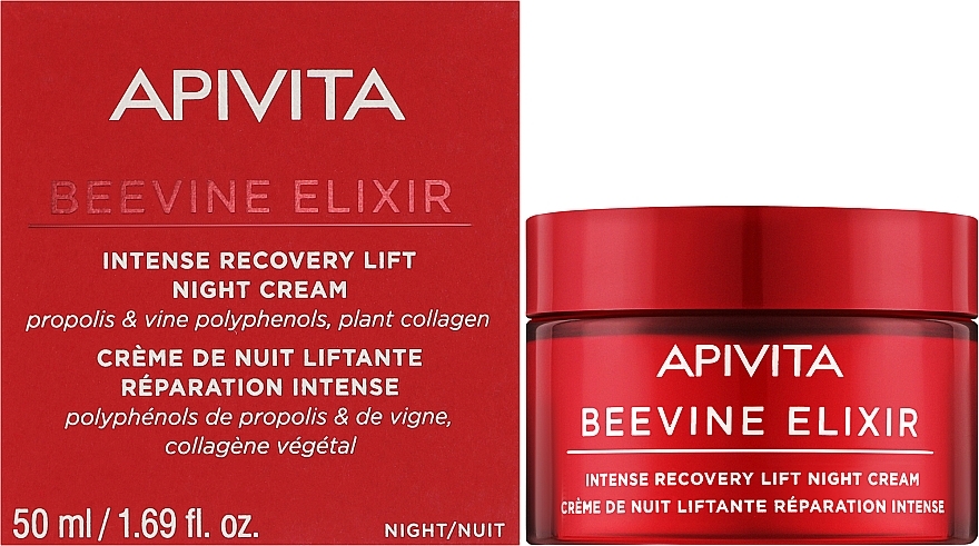 Straffende Nachtcreme mit regenerierender Wirkung - Apivita Beevine Elixir Intense Recovery Lift Night Cream — Bild N2