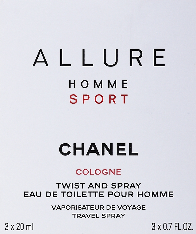 Chanel Allure Homme Sport Cologne - Kölnischwasser (3 x Nachfüllung mit Zesräuber) — Bild N1