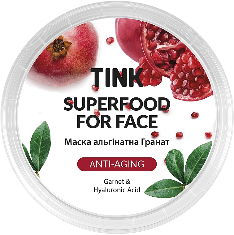 Anti-Aging Alginatmaske mit Granatapfel und Hyaluronsäure - Tink SuperFood For Face Alginate Mask — Bild N2