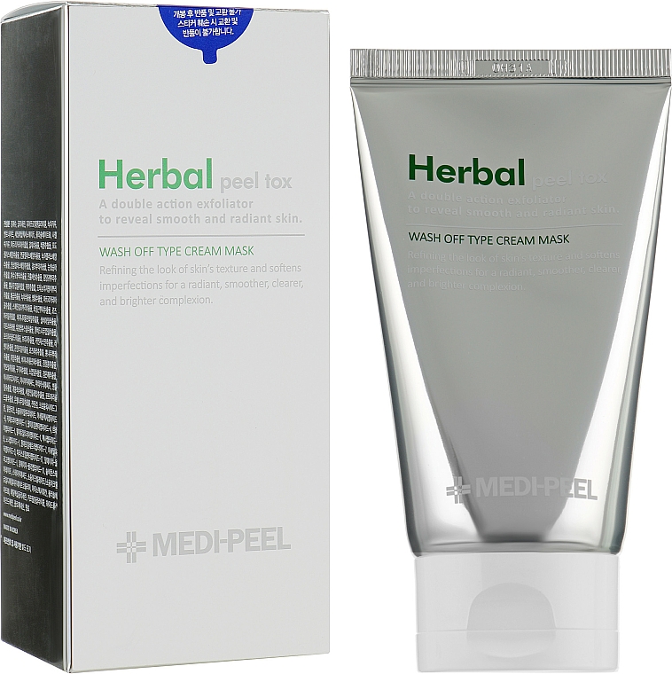 Beruhigende und entgiftende Peelingmaske für das Gesicht mit grünem Tee und Peptiden - Medi Peel Herbal Peel Tox — Bild N4